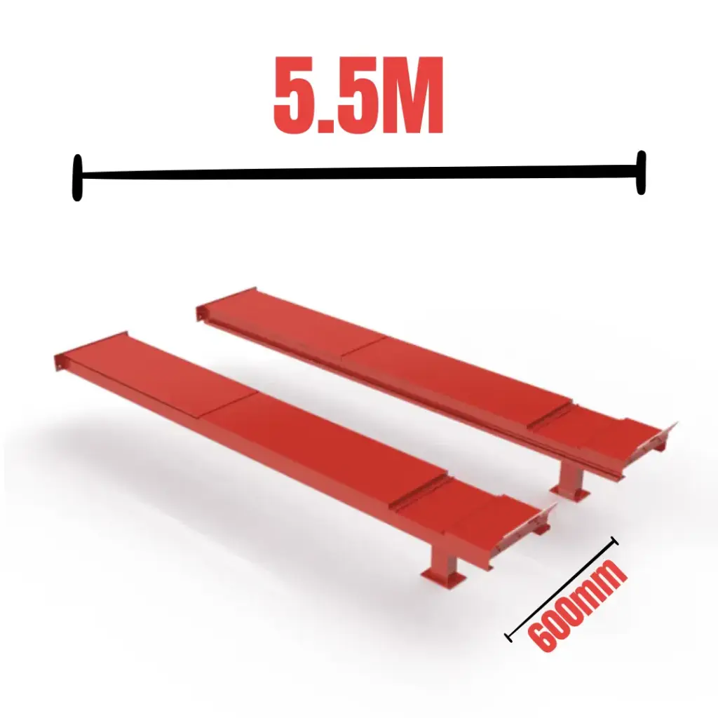 PIT-RAMP 4-WHEEL ALIGN (5.5m x 600mm wide) incl. slip plates