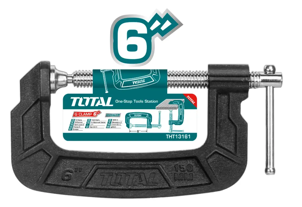 TOTAL 150MM/6" G-CLAMP MALLEABLE CAST IRON