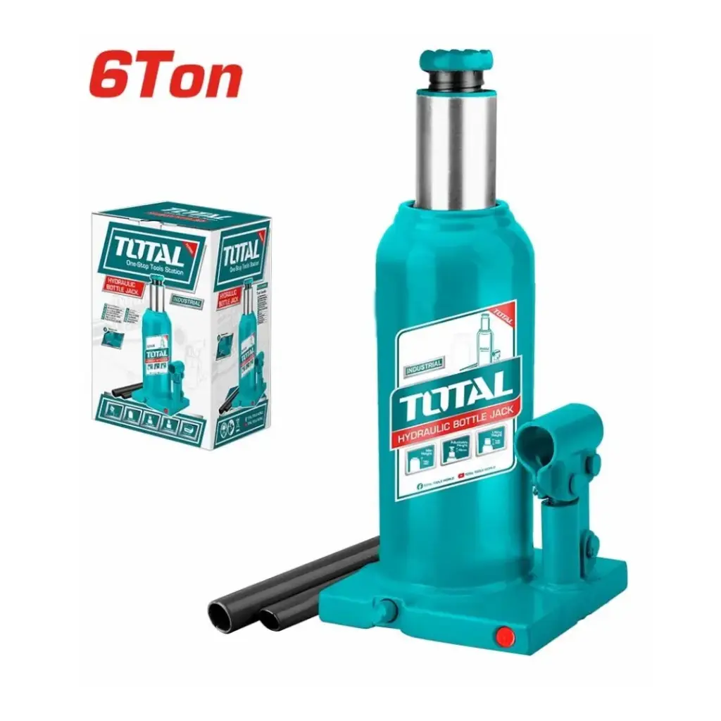TOTAL 6 TON BOTTLE JACK WITH SAFETY VALVE