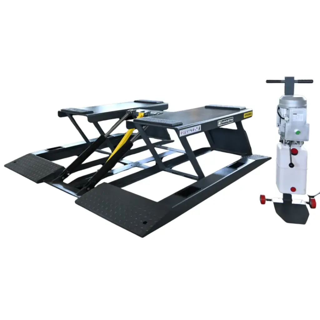 WINNERS HEAVY DUTY ELECT-HYDRAULIC LOW LEVEL LIFT 4.5 TON