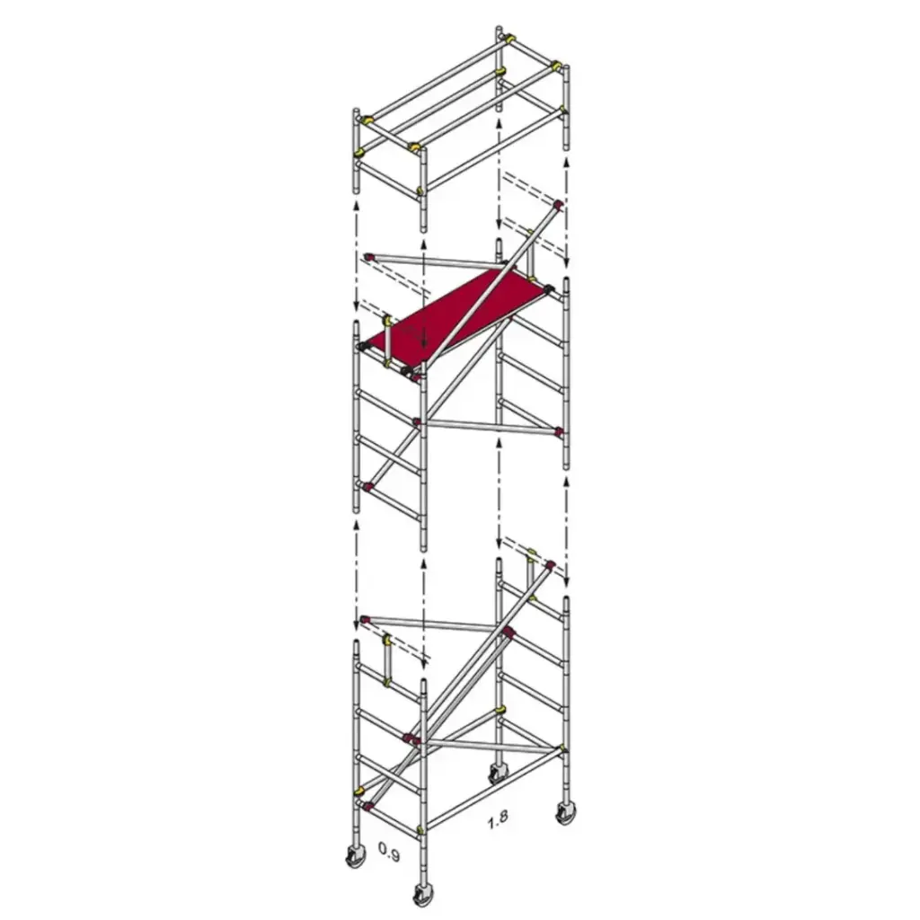 ALUMINIUM SCAFFOLD TOWER SPAN 900 32M