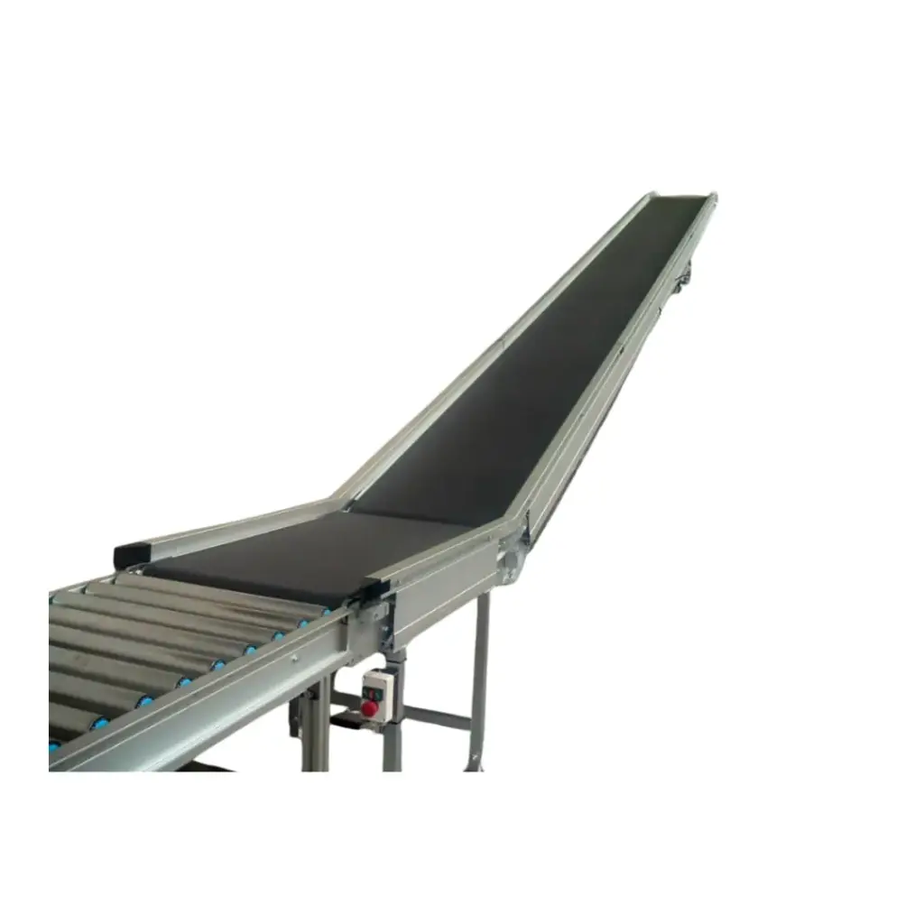 INCLINED BELT CONVEYOR 25° 3m with NON-DRIVEN ROLLER CONVEYOR