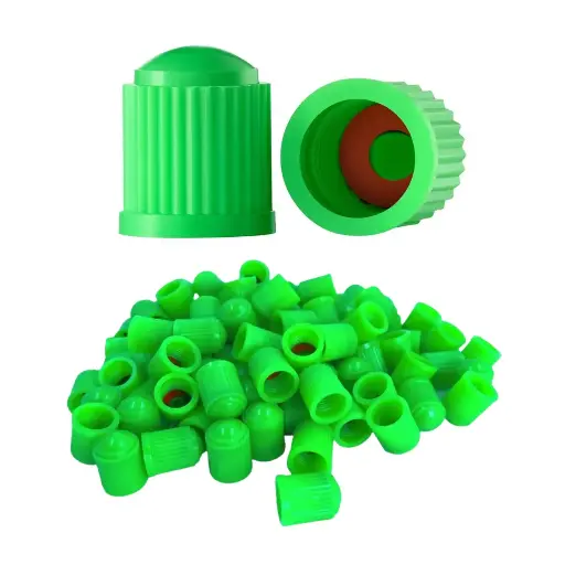 [220027] VALVE CAP PLASTIC GREEN WITH SEAL p100