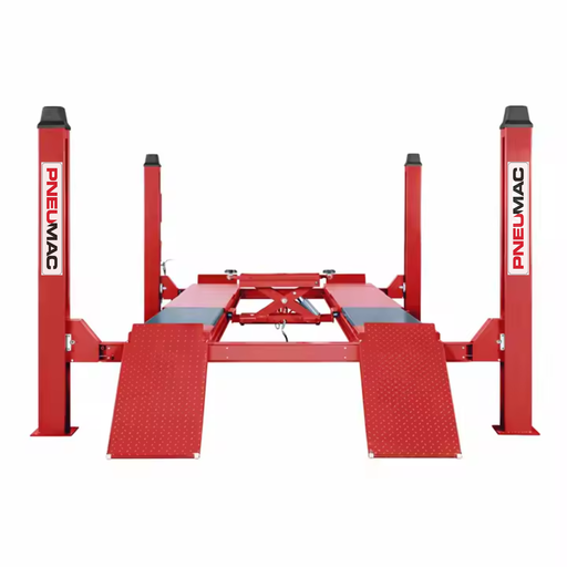 [702046] PNEUMAC 4-POST LIFT 4.5T with built-in slipplates & alignment jack & Trolley