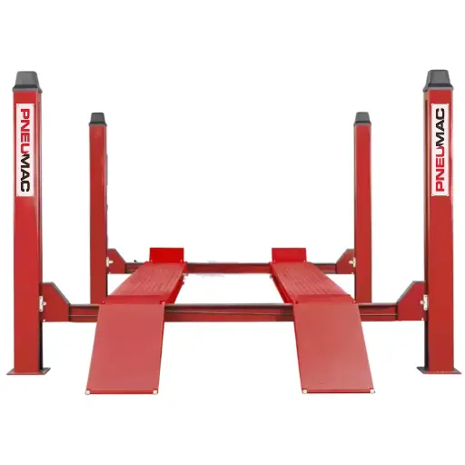 [702046B] PNEUMAC 4-POST LIFT 5TON CLEAR RAMP