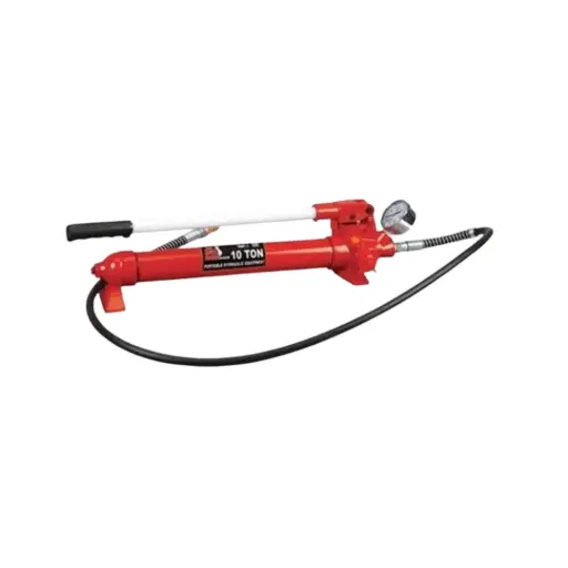 [571111] 10 TON CYLINDER PUMP 63MPA - INCL GAUGE & HYDRAULIC HOSE (ET)