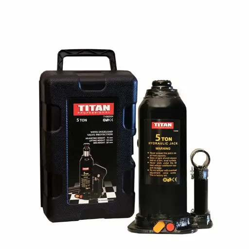 [5011TITBOT5TCN] TITAN BOTTLE JACK 5TON IN PLASTIC CASE