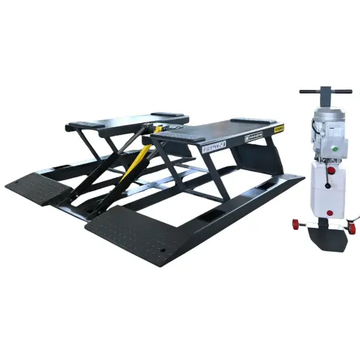 [702052A] WINNERS HEAVY DUTY ELECT-HYDRAULIC LOW LEVEL LIFT 4.5 TON