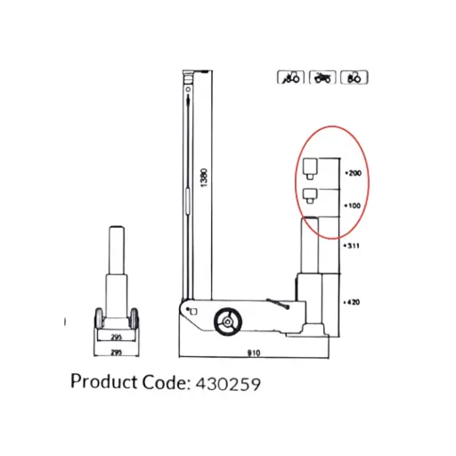 [430249] EXTENTION SET FOR JACK 60TON S60-1H AIR-HYDRUALIC-SNIT 430259