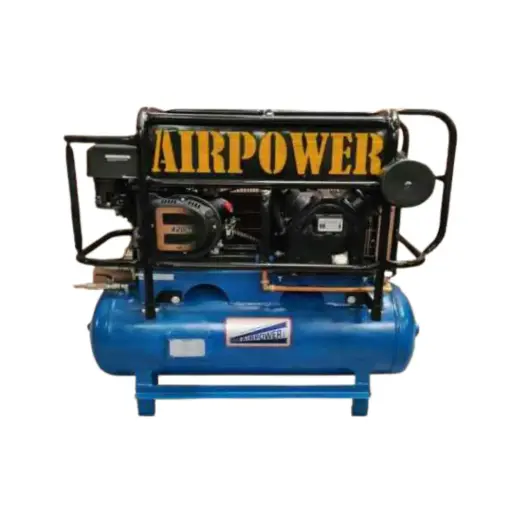 [7-AP92475150P] AIRPOWER PETROL DRIVEN AIR COMPRESSORS AP9/2475/150P 12BAR 150L 430L/MIN 15.2CFM 6,75KW 9HP excl. protection cage